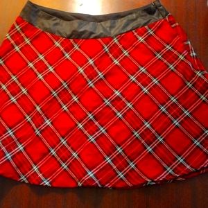 Ruby Plaid Pleated Miniskirt Size M